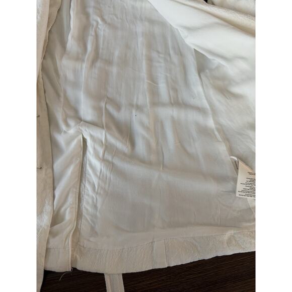 Free People White Linen Blazer White Double Breasted Short Trench Olivia - Picture 13 of 14